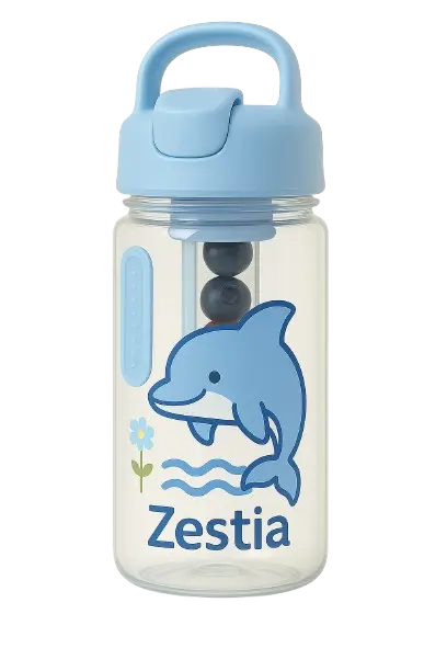 Gourde enfant avec infuseur à fruits 400 ml - Bleu