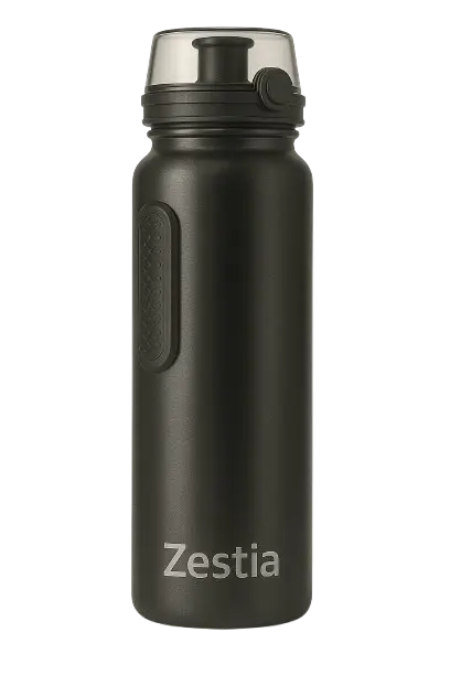 Gourde avec infuseur à fruits en acier inoxydable 500 ml - Noir métallique